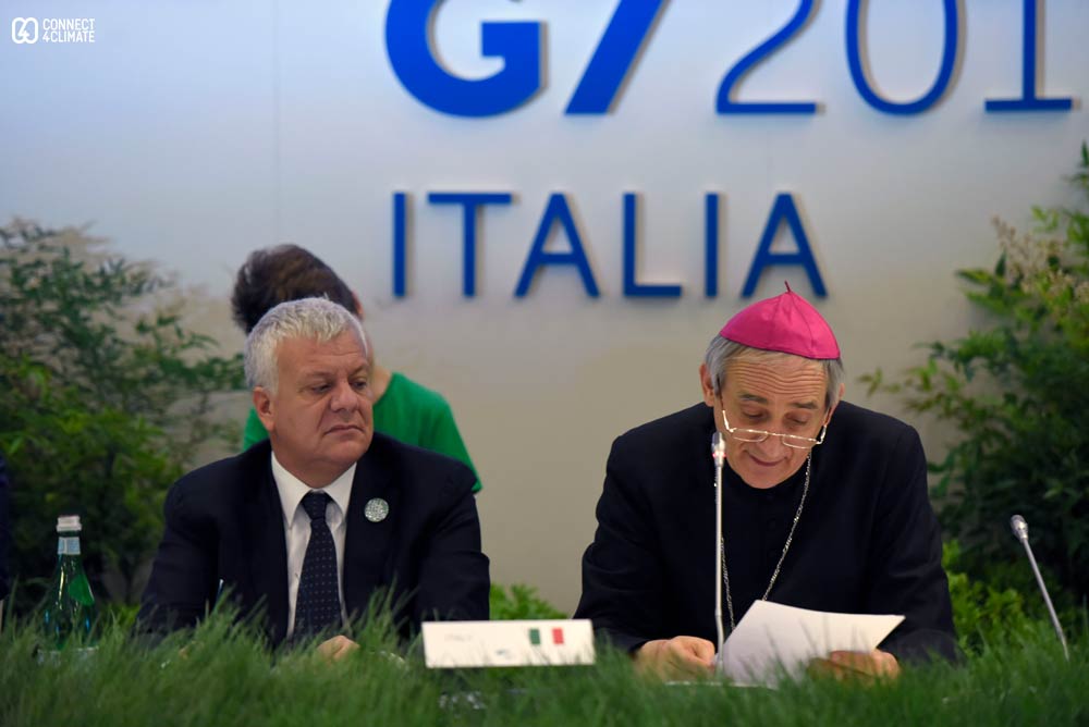 Gian Luca Galleti, Italian Minister for Environment, Land and Sea with Bologna Archbishop Matteo Zuppi