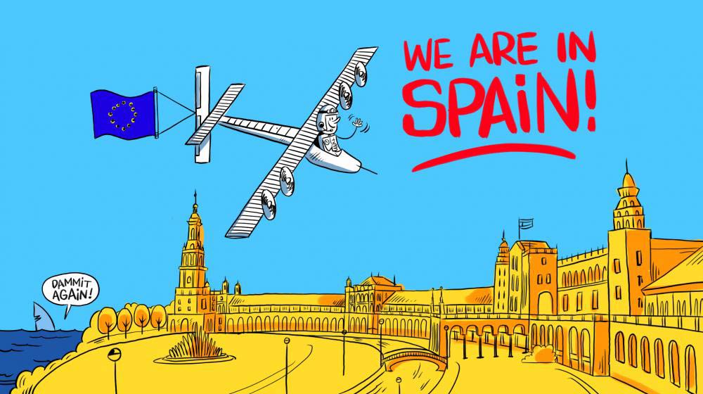 Solar Impulse has landed in Spain. Photo Credit: Solar Impulse