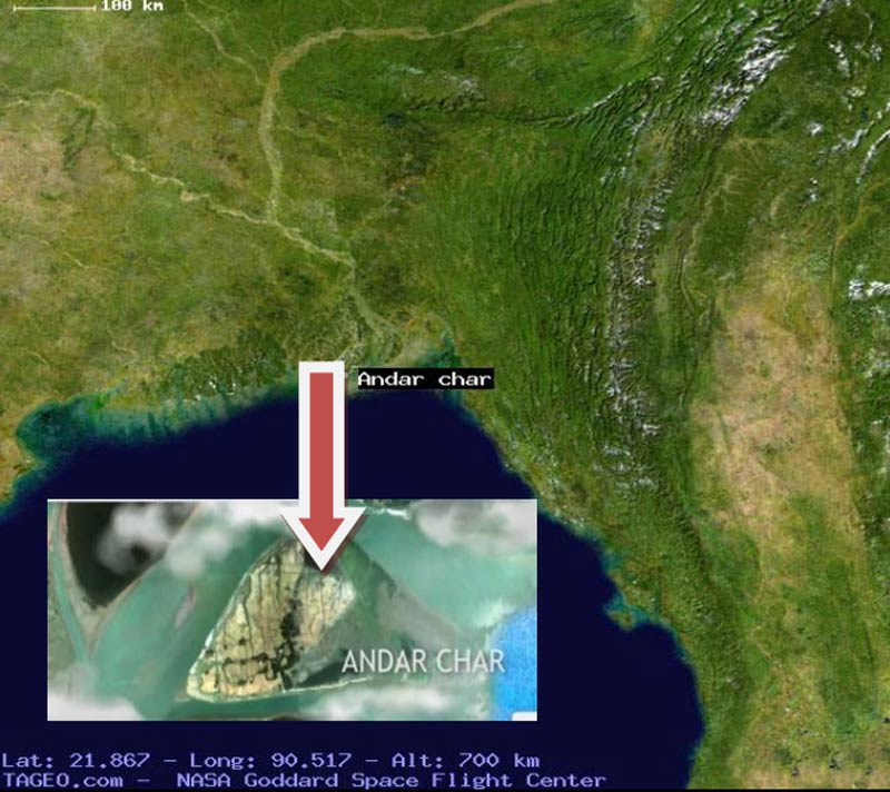 Andar Char, Bangladesh, in the map