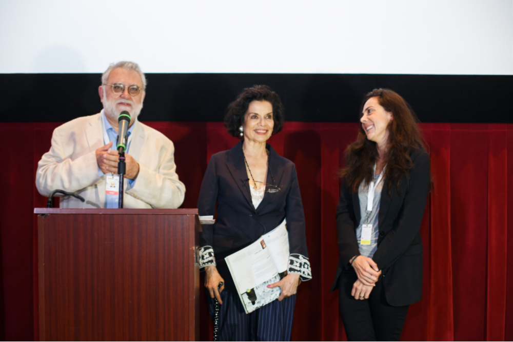 Ivan Trujillo, Festival Director, Bianca Jagger, Human Rights Defender and Giulia Braga, Connect4Climate. Photo Credits: FICG