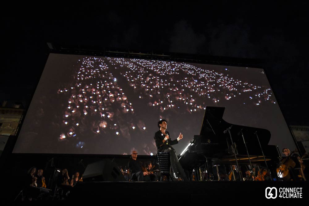 Ezio Bosso's concert at Piazza Maggiore, Bologna.