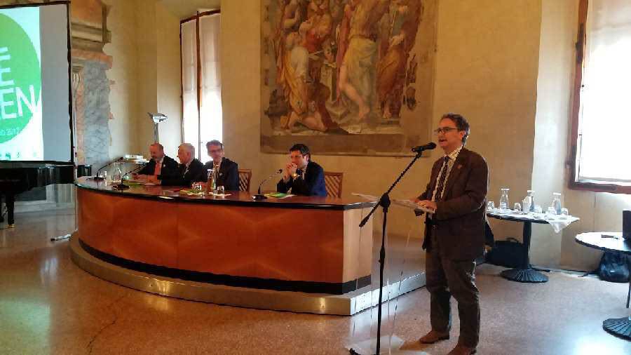 Gian Luca Farinelli, Director of Fondazione Cineteca di Bologna, presents the screenings that will take place in Piazza Maggiore and Cinema Lumiere during #All4TheGreen. Photo Credits: Giulia Camilla Braga/Connect4Climate