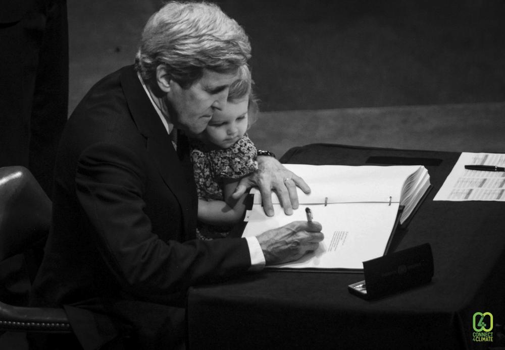 John Kerry at Paris Agreement Signing Ceremony