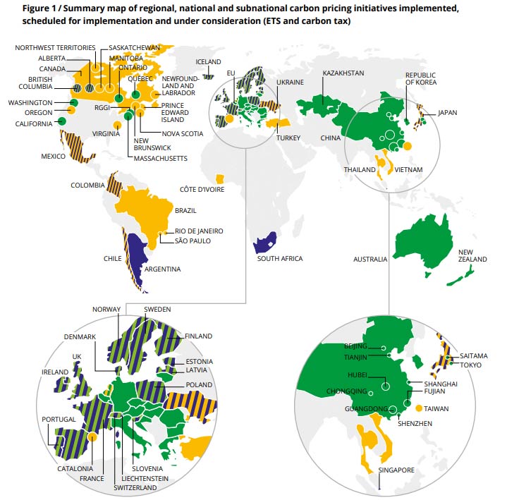 ETS and carbon tax countries. World Bank Group