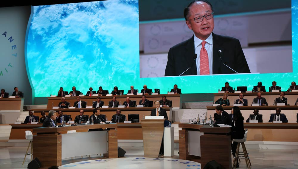 Jim Yong Kim at One Planet Summit. Photo Credits: Ibrahim Ajaja / World Bank