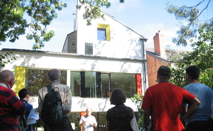 Visitors at a modern SuperHome in Birmingham