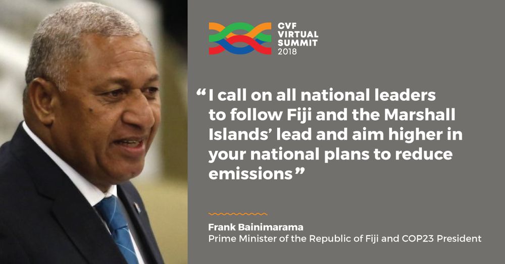 Prime Minister of Fiji calls on all countries to increase their climate action.