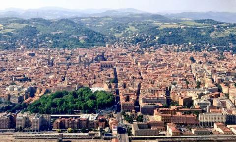 City of Bologna seen from the air